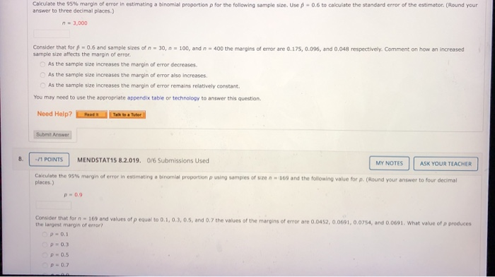 Solved 21 1 POINTS MENDSTAT15 8 3 032 0 6 Submissions Chegg