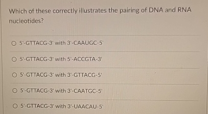 Solved Which Of These Correctly Illustrates The Pairing Of Chegg