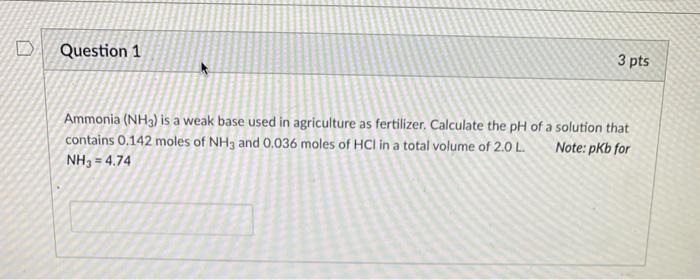 Solved Ammonia Left Mathrm NH 3 Right Is A W