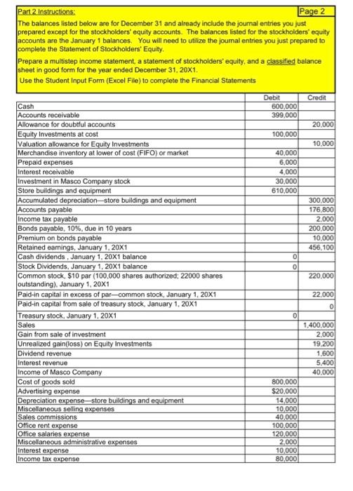 Financial Accounting Project 2 Name 150 Points For Chegg