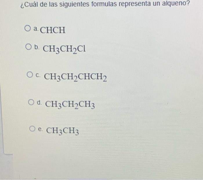 Solved Cu L De Las Siguientes Formulas Representa Un Chegg