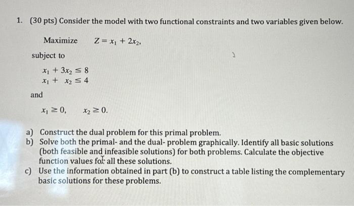 Solved 1 30 Pts Consider The Model With Two Functional Chegg