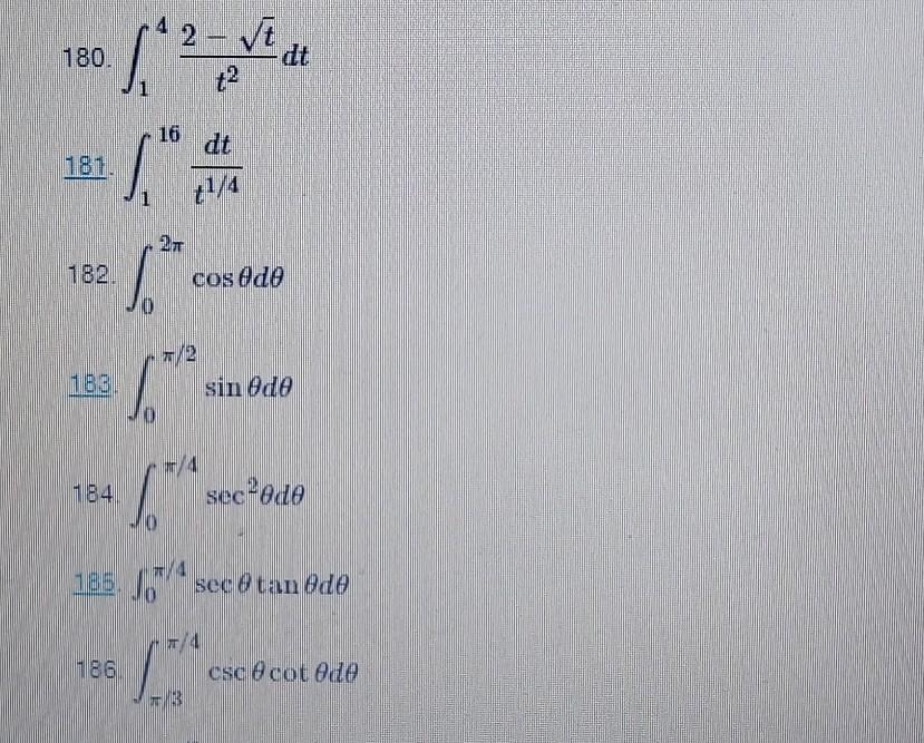 Solved In The Following Exercises Evaluate Each Definite Chegg