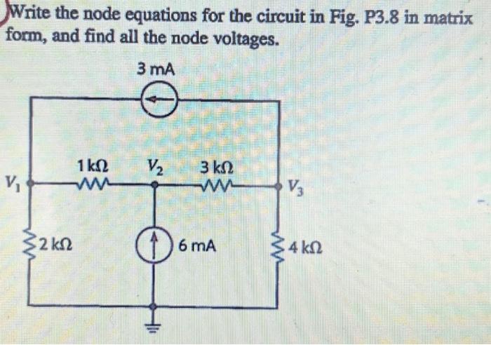 Solved Find V1 And V2 In The Circuit In Fig P3 6 Using Chegg