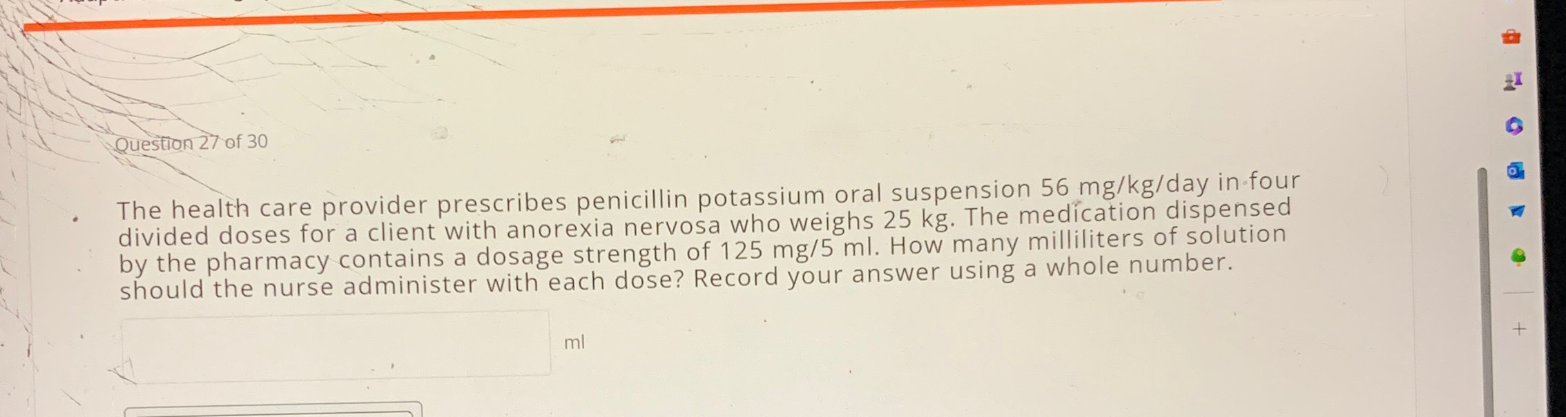 Solved Question 27 Of 30The Health Care Provider Prescribes Chegg