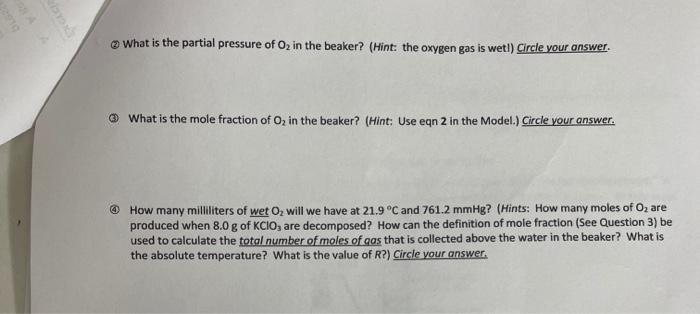 Solved Potassium Chlorate Decomposes Upon Heating To Chegg