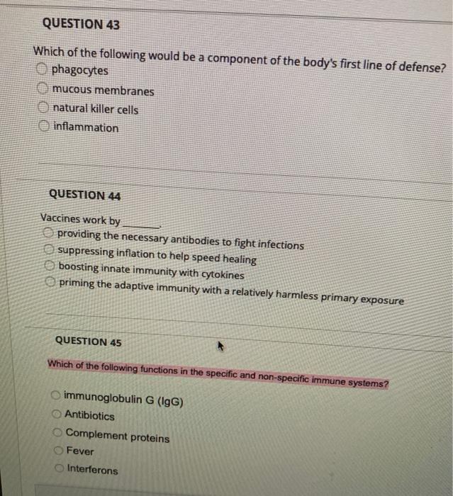 Solved QUESTION 45 Which Of The Following Functions In The Chegg