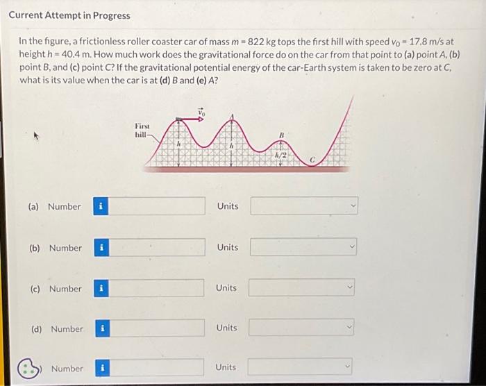 Solved In The Figure A Frictionless Roller Coaster Car Of Chegg