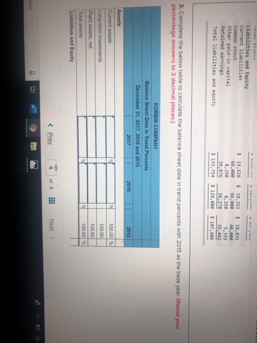 Solved Selected Comparative Financial Statements Of Korbin Chegg