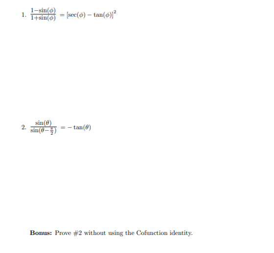 Solved Prove The Following Statements And Show All Work Chegg