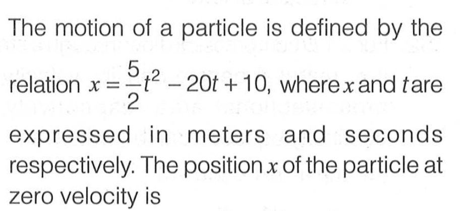 Solved The Motion Of A Particle Is Defined By Therelation Chegg