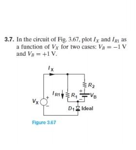 Solved 3 7 In The Circuit Of Fig 3 67 Plot IX And IR1 As Chegg