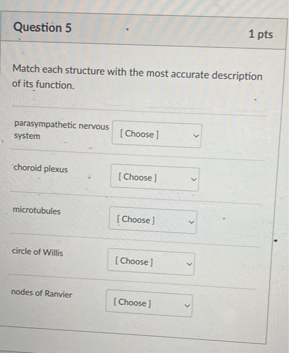 Solved Match Each Structure With The Most Accurate Chegg