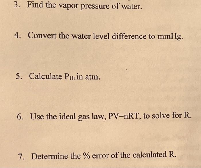 Solved Purpose To Determine The Value Of The Gas Law Chegg