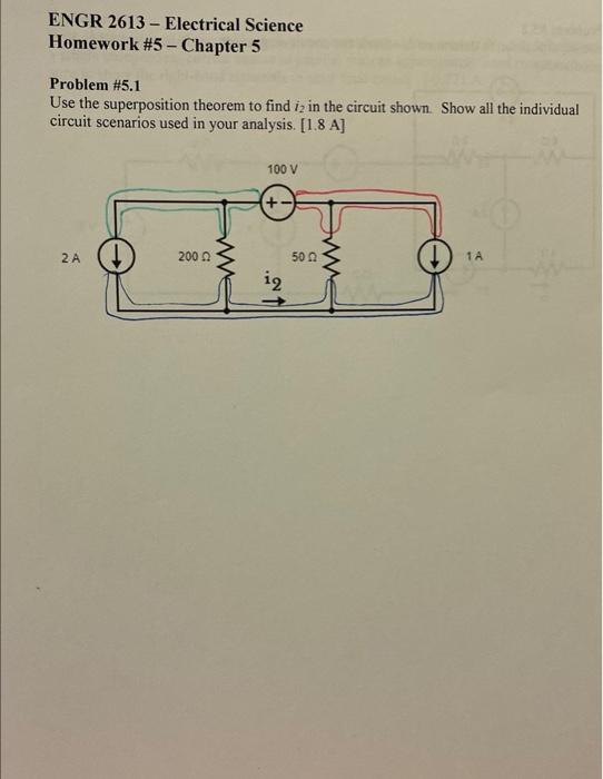 Problem 5 1 Use The Superposition Theorem To Find I2 Chegg