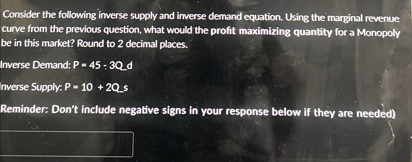 Solved Consider The Following Inverse Supply And Inverse Chegg