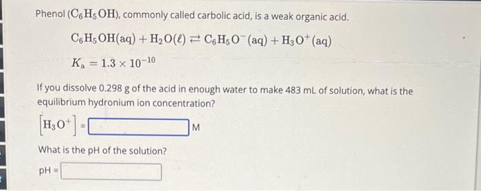 Solved Phenol C6H5OH Commonly Called Carbolic Acid Is A Chegg