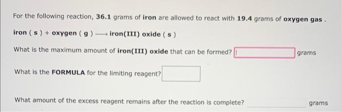 Solved For The Following Reaction Mathbf