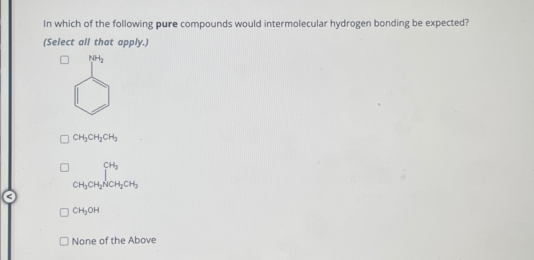 Solved In Which Of The Following Pure Compounds Would Chegg