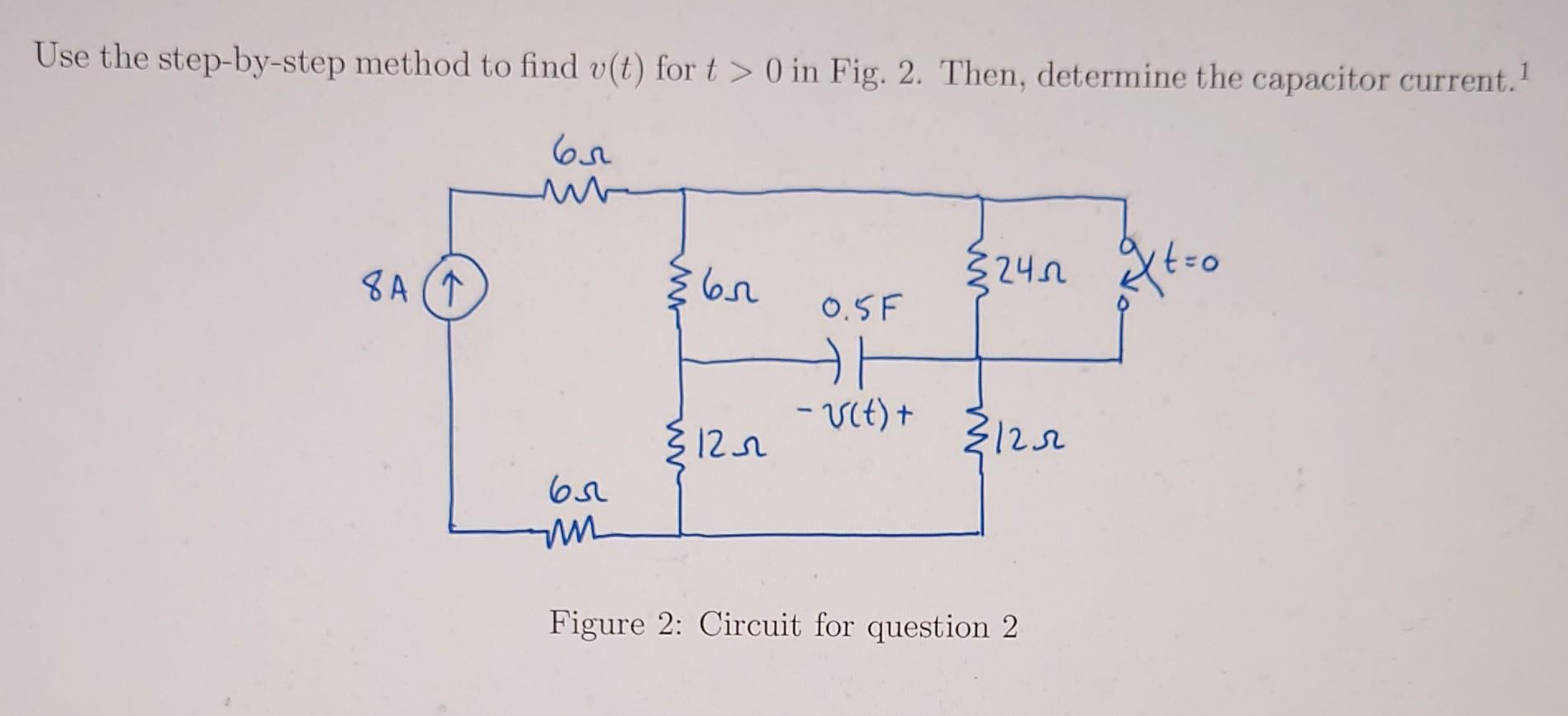 Solved Use The Step By Step Method To Find V T For T 0 In Chegg