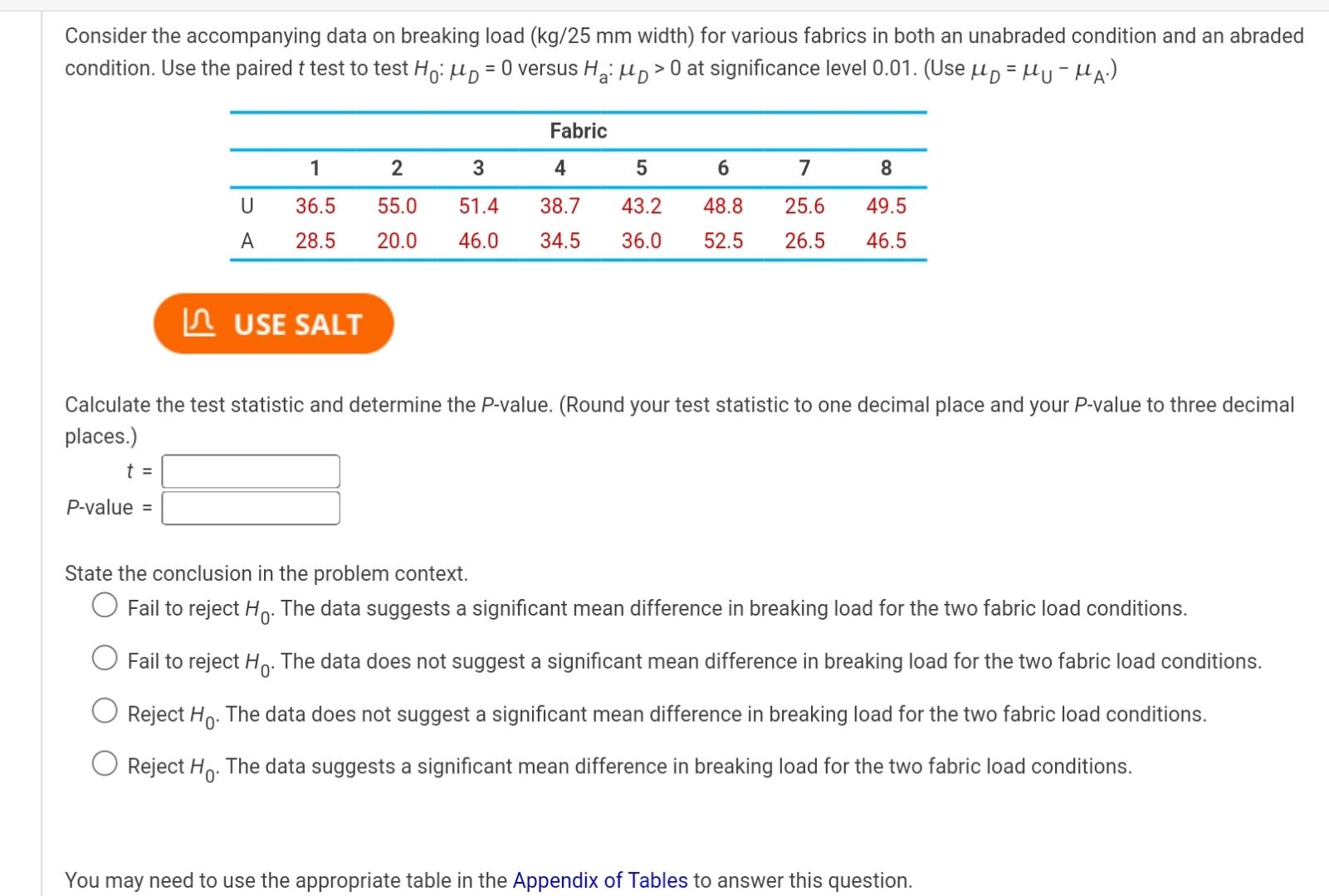 Solved Consider The Accompanying Data On Breaking Load Chegg