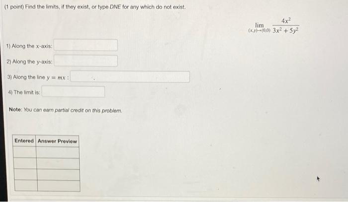 Solved Point Find The Limits If They Exist Or Type Dne Chegg