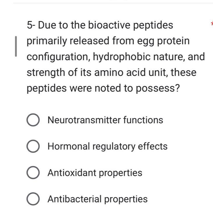 Solved 5 Due To The Bioactive Peptides Primarily Released Chegg