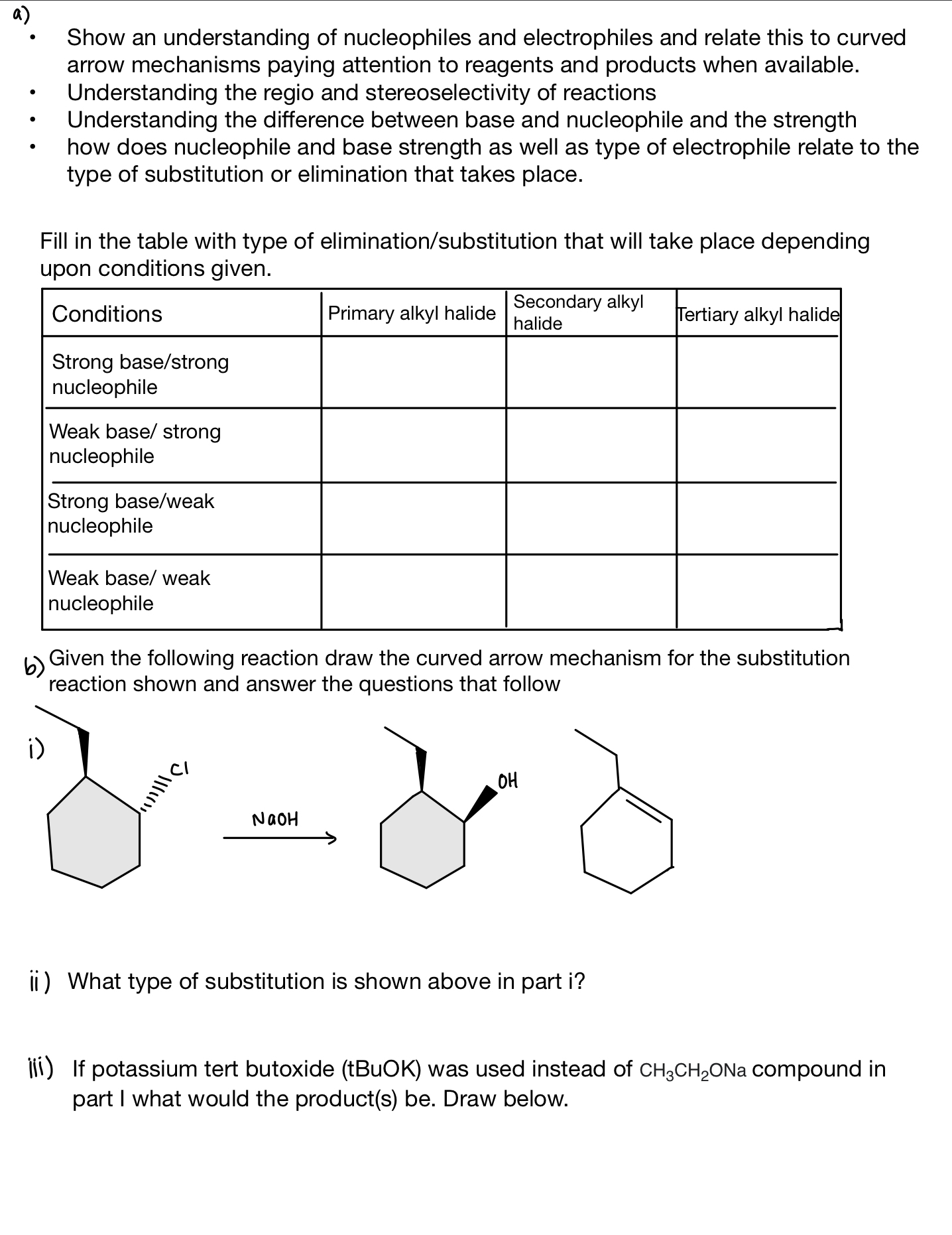 Solved A Show An Understanding Of Nucleophiles And Chegg