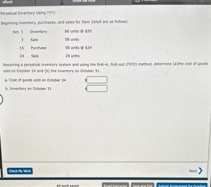 Solved Perpetual Inventory Using Fifo Beginning Inventory Chegg