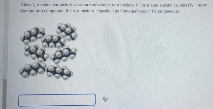 Solved Classify A Molecular Picture As A Pure Substance Or A Chegg