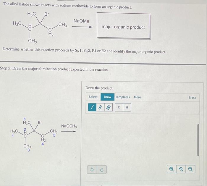 Solved The Alkyl Halide Shown Reacts With Sodium Methoxide Chegg