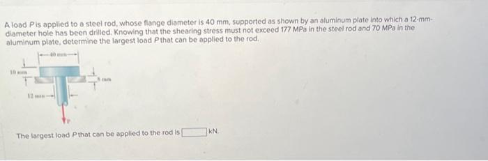 Solved A Load P Is Applied To A Steel Rod Whose Flange Chegg