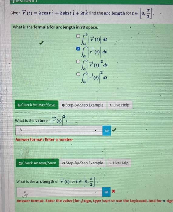 Solved Given R T Costi Sintj Tk Find The Arc Length Chegg