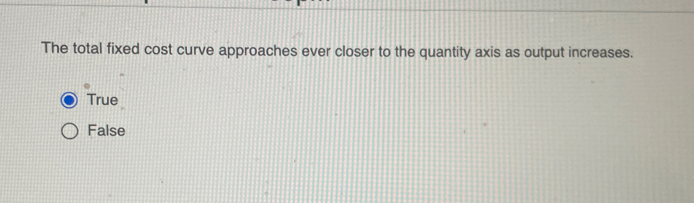 Solved The Total Fixed Cost Curve Approaches Ever Closer To Chegg