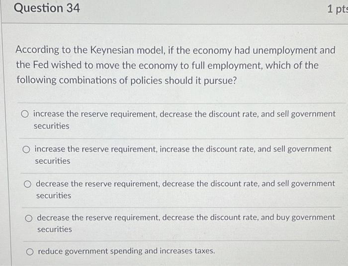 Solved Question Pts According To The Keynesian Model Chegg