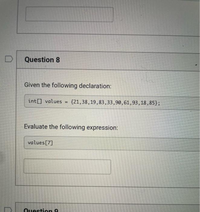 Solved Given The Following Declaration Int Values Chegg