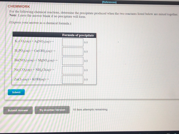 Solved References CHEMWORK When The Following Solutions Are Chegg