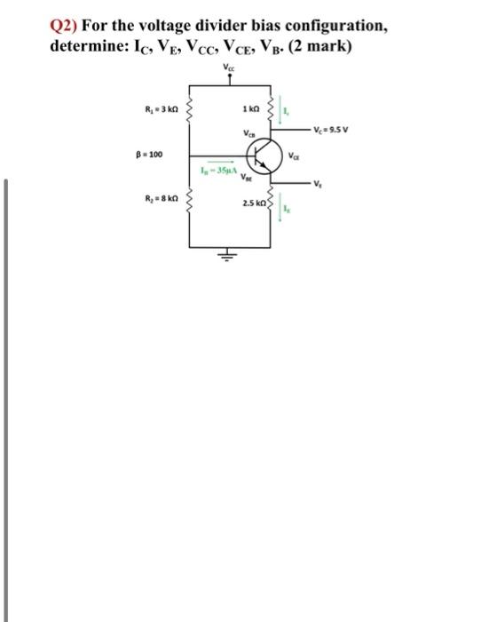 Solved Q For The Voltage Divider Bias Configuration Chegg