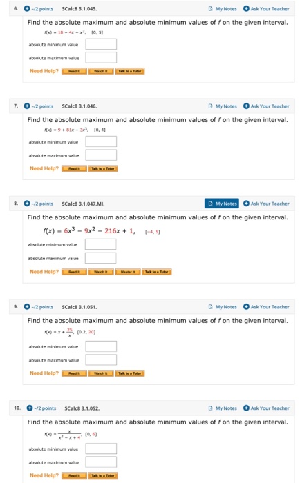 Solved Points Scalc My Notes Ask Your Teacher Chegg