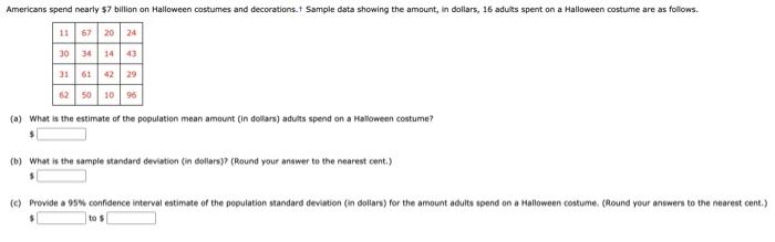 Solved Americans Spend Nearly Billion On Halloween Chegg