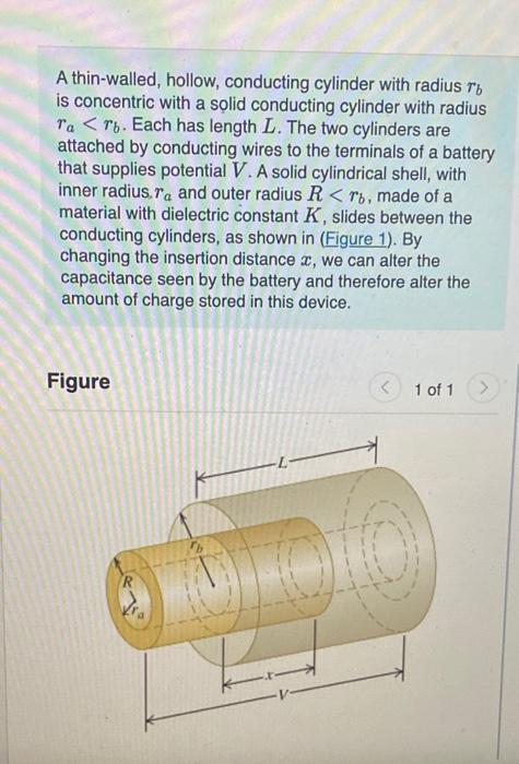 Solved A Thin Walled Hollow Conducting Cylinder With Chegg