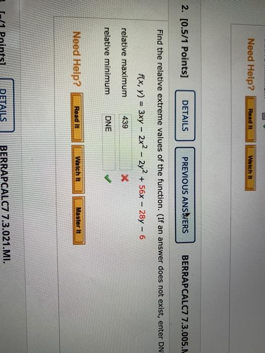 Solved Need Help Read It Watch It Points Details Chegg