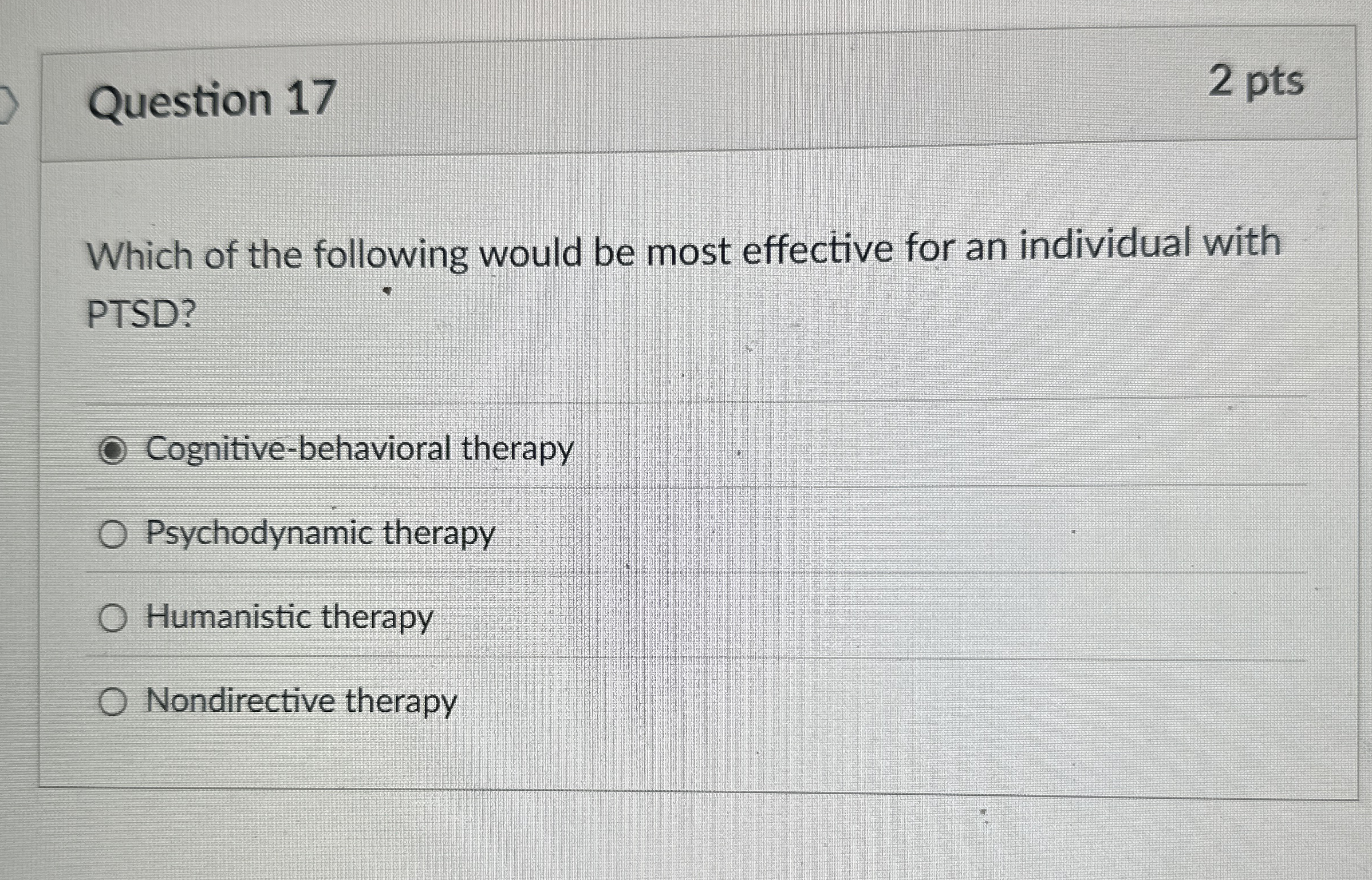 Solved Question 172 PtsWhich Of The Following Would Be Most Chegg