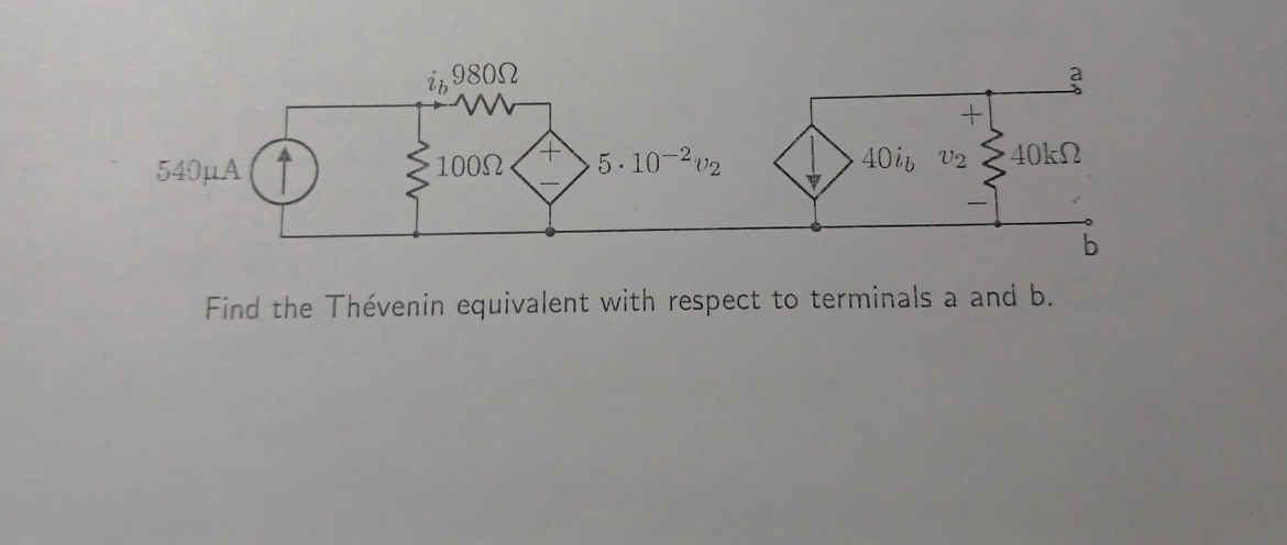 Solved Find The Th Venin Equivalent With Respect To Chegg