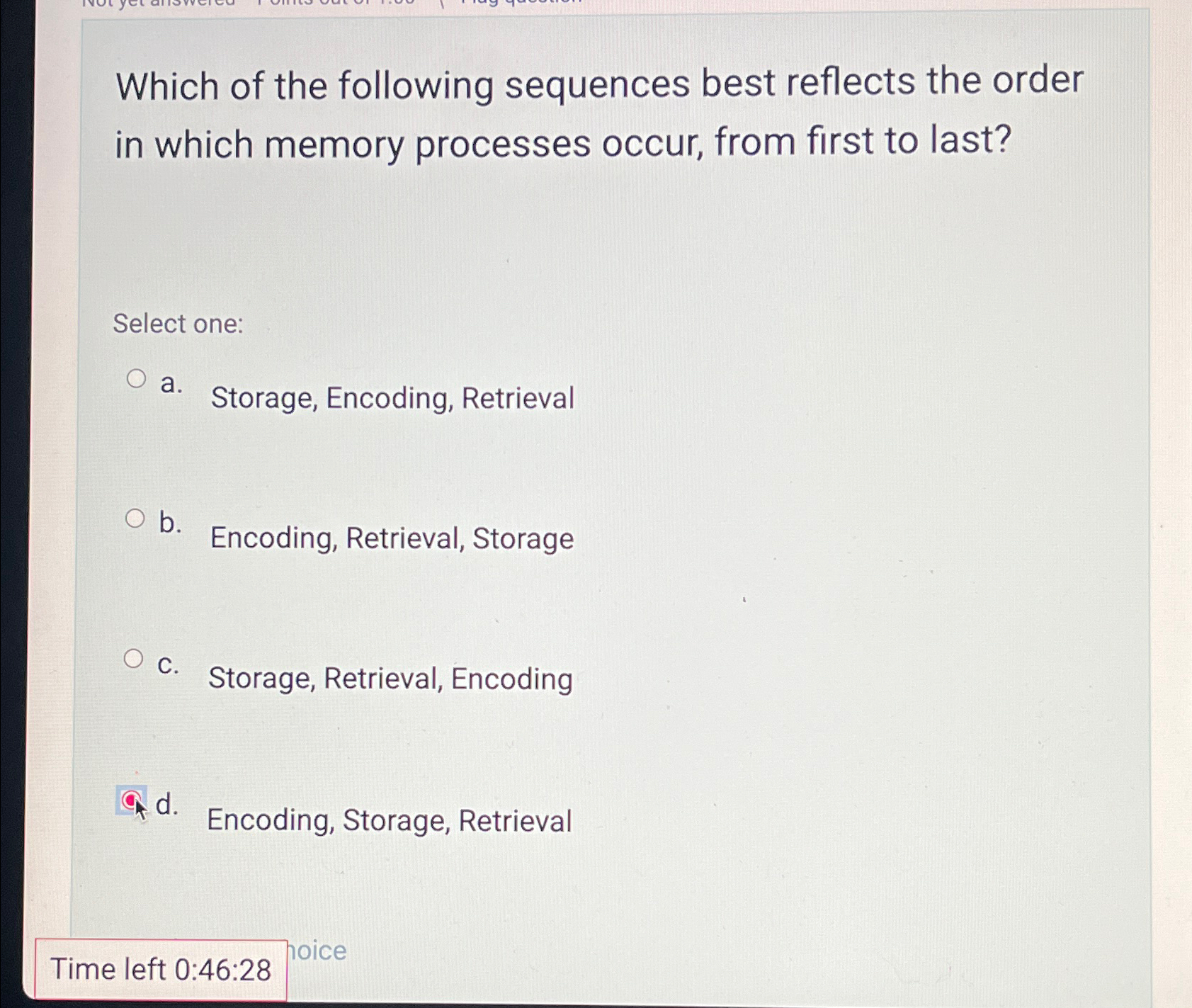 Solved Which Of The Following Sequences Best Reflects The Chegg