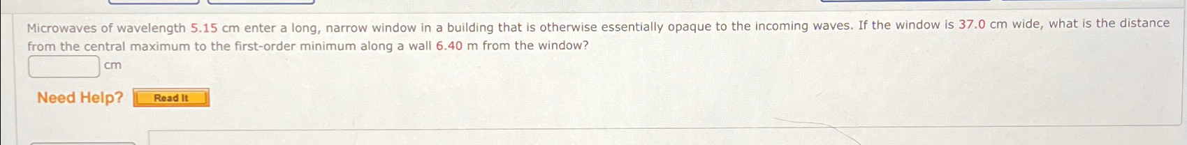 Solved Microwaves Of Wavelength Cm Enter A Long Narrow Chegg