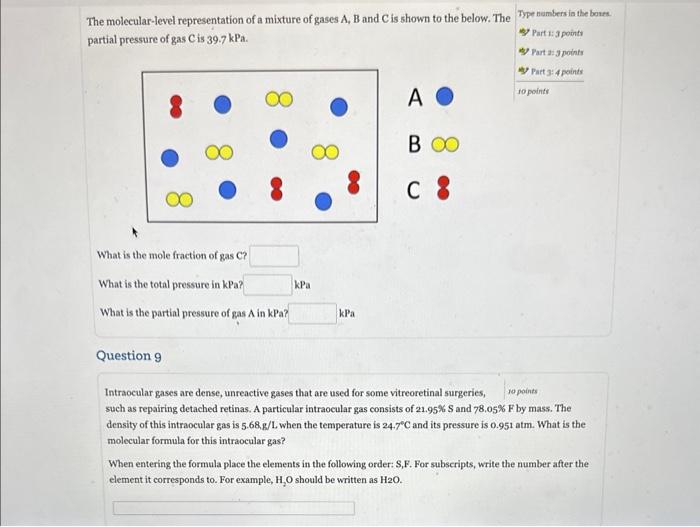 Solved The Molecular Level Representation Of A Mixture Of Chegg