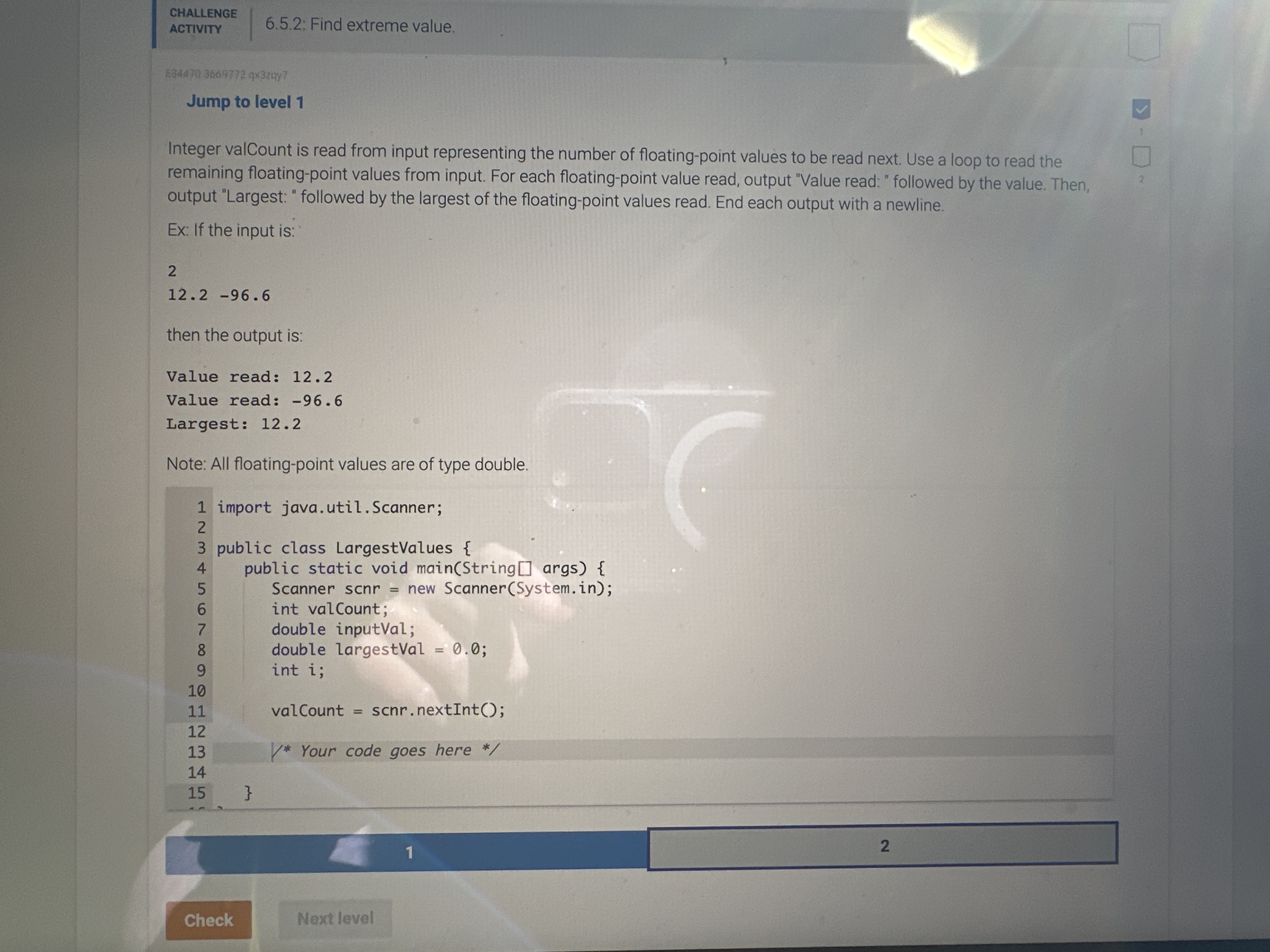 Solved Integer Valcount Is Read From Input Representing The Chegg