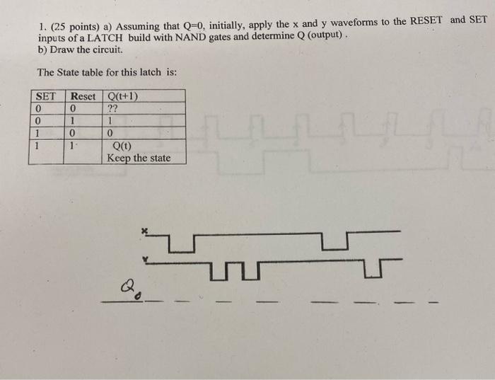 Solved 1 25 Points A Assuming That Q 0 Initially Chegg