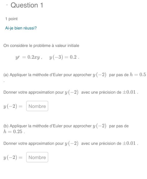 Solved 1 point Ai je bien réussi On considère le problème à Chegg